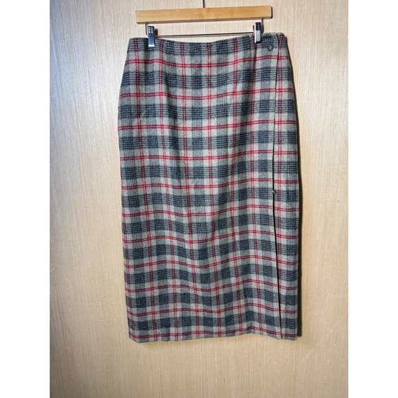 Talbots Wool Plaid Pencil Skirt Made Italian Fabric Womens Size 18 - Picture 1 of 7